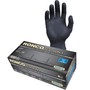 Sentron4 Black Nitrile Examination Glove Powder Free Small 100x10
